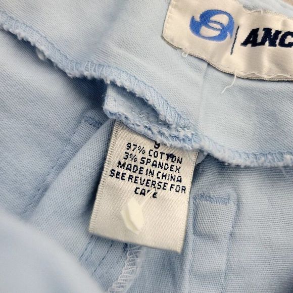 Vintage 90s Y2K Anchor Blue Womens M Light Blue Low Rise Stretch Flare Pants - Picture 5 of 6